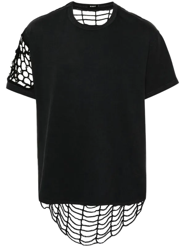 MISBHV crochet-panelling T-shirt | Black | FARFETCH