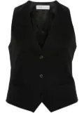 MODES GARMENTS wool gabardine gilet - Black