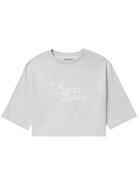 Musium Div. logo-embroidered cropped T-shirt