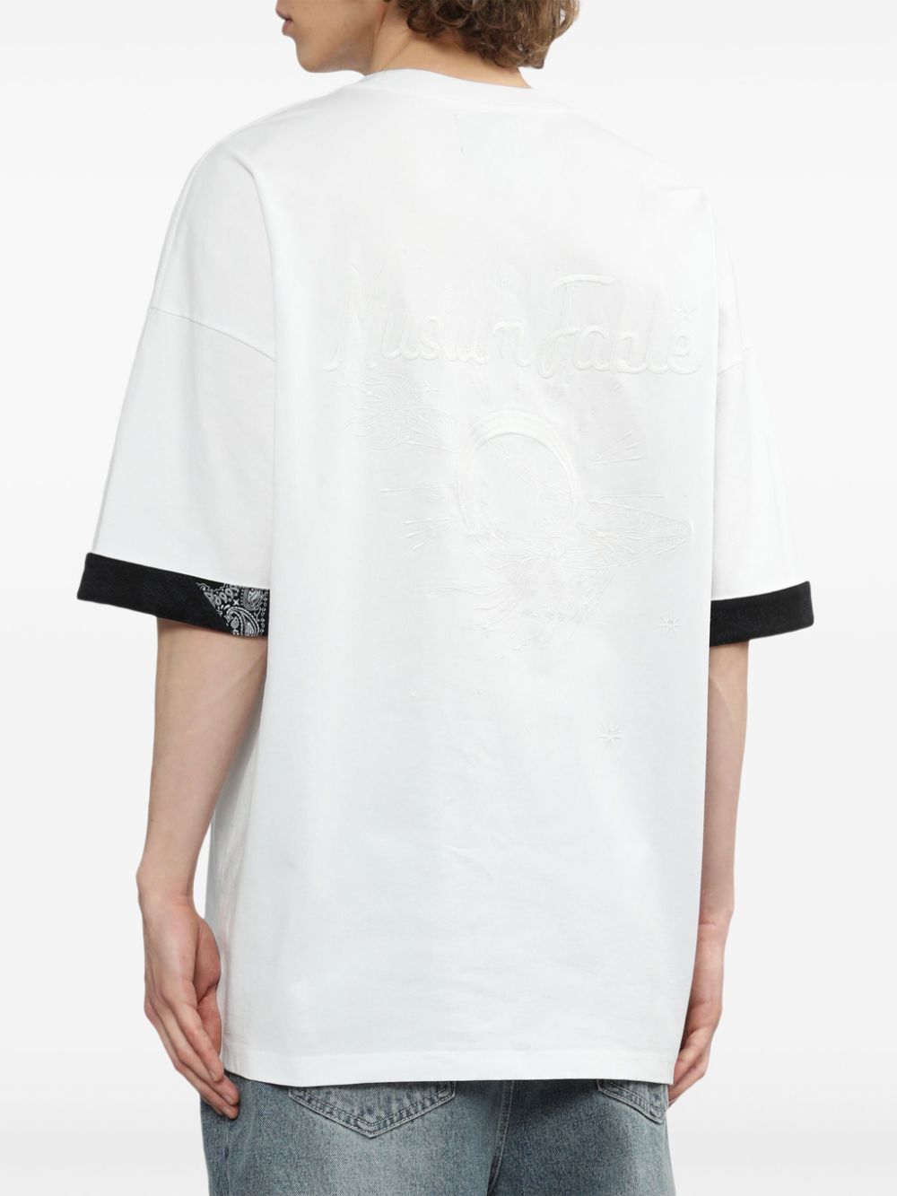 Shop Musium Div. Embroidery-detail Bandana-trim T-shirt In White
