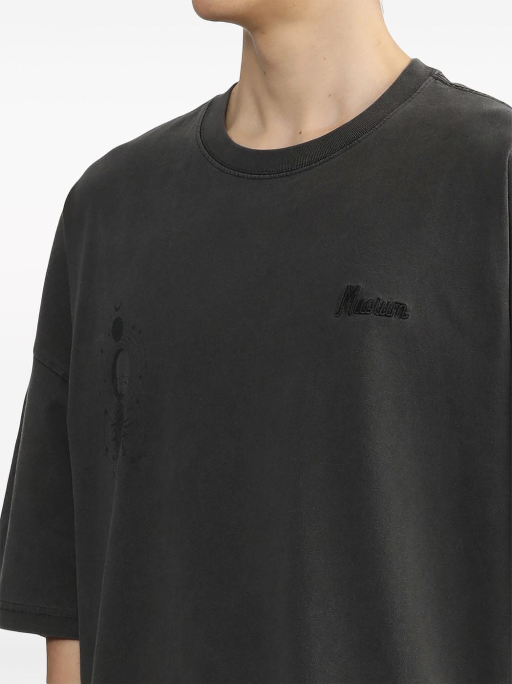 Shop Musium Div. Cosmic Fable-print Cotton T-shirt In Black