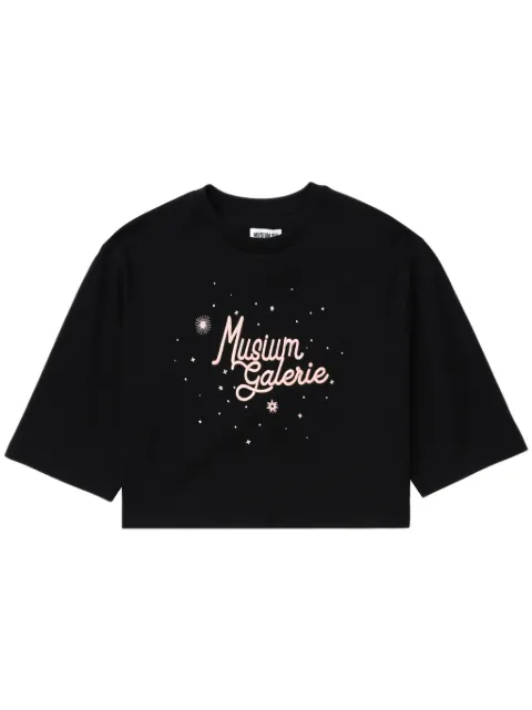 Musium Div. logo-embroidered cropped T-shirt