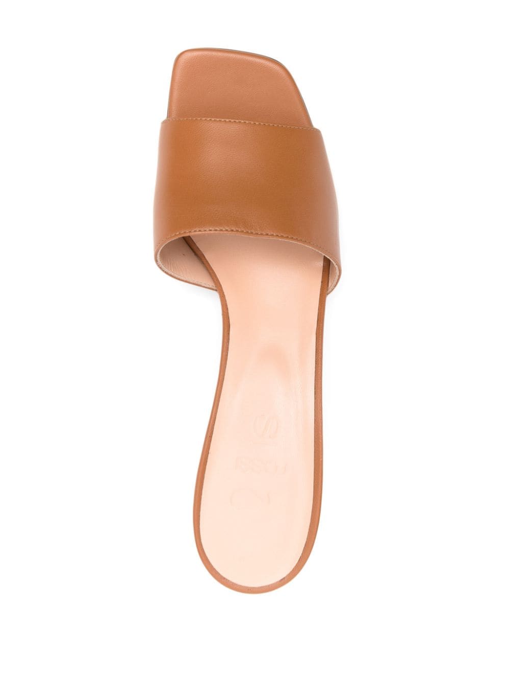 Shop Sergio Rossi 52mm Leather Mules In Brown