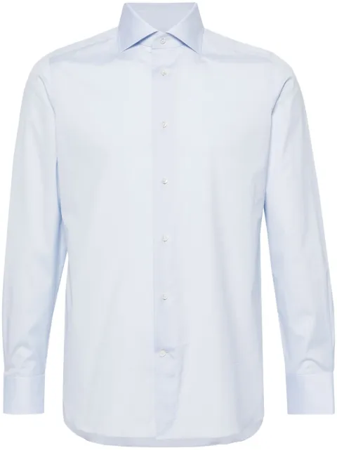 Zegna spread-collar poplin shirt