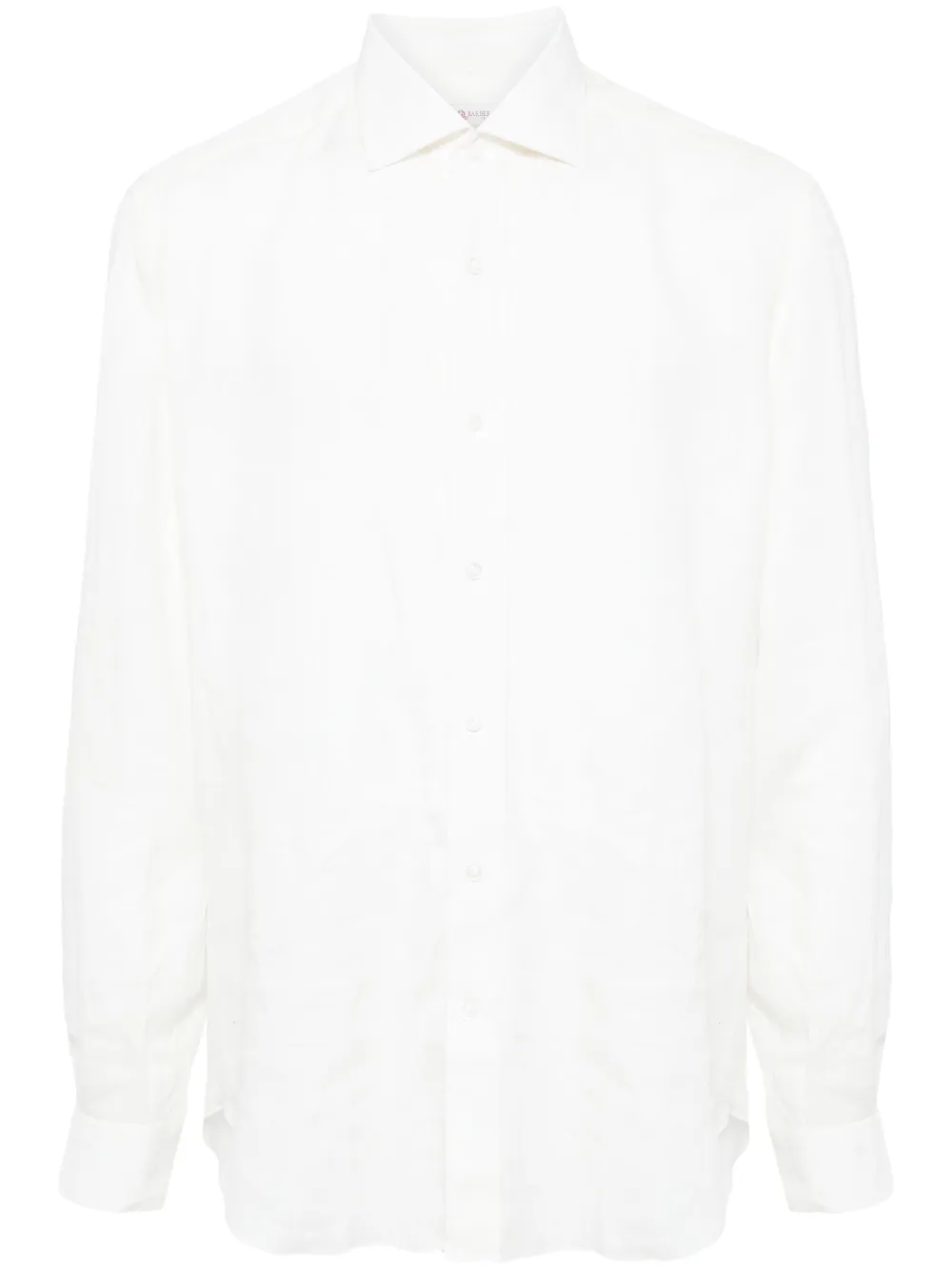 Luciano Barbera cutaway-collar linen shirt | White | Image 1