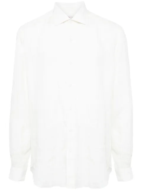 Luciano Barbera cutaway-collar linen shirt