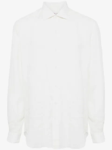 Luciano Barbera cutaway-collar linen shirt