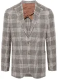 Luciano Barbera single-breasted tartan-check blazer - Brown