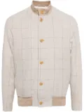 Luciano Barbera check-pattern bomber jacket - Brown