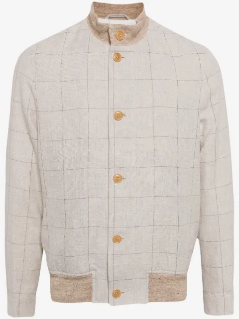 Luciano Barbera check-pattern bomber jacket