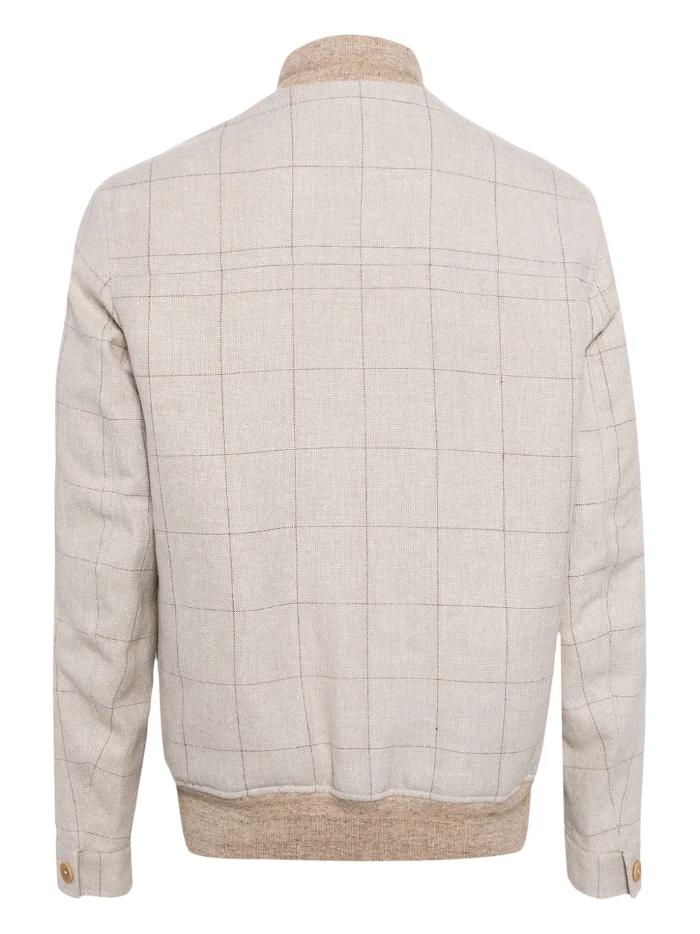 LUCIANO BARBERA CHECK-PATTERN BOMBER JACKET