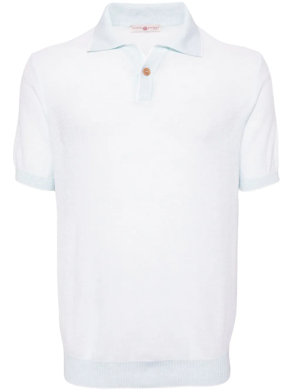 Luciano Barbera fine-knit cotton polo shirt | Green | Image 1