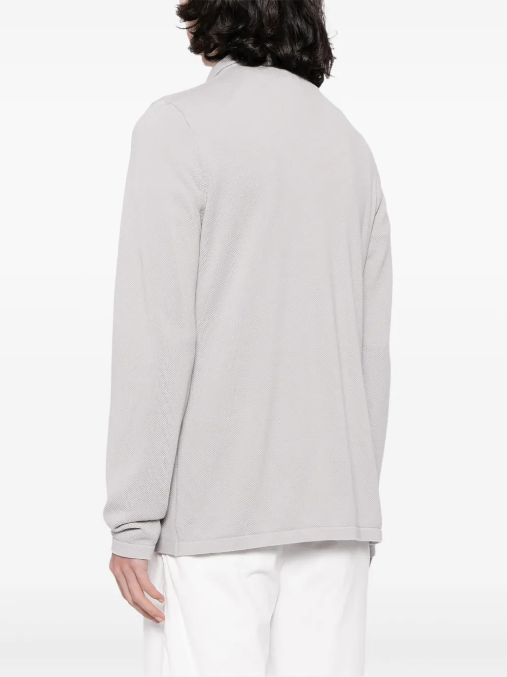 Luciano Barbera Notched-lapel Cotton Cardigan In Gray
