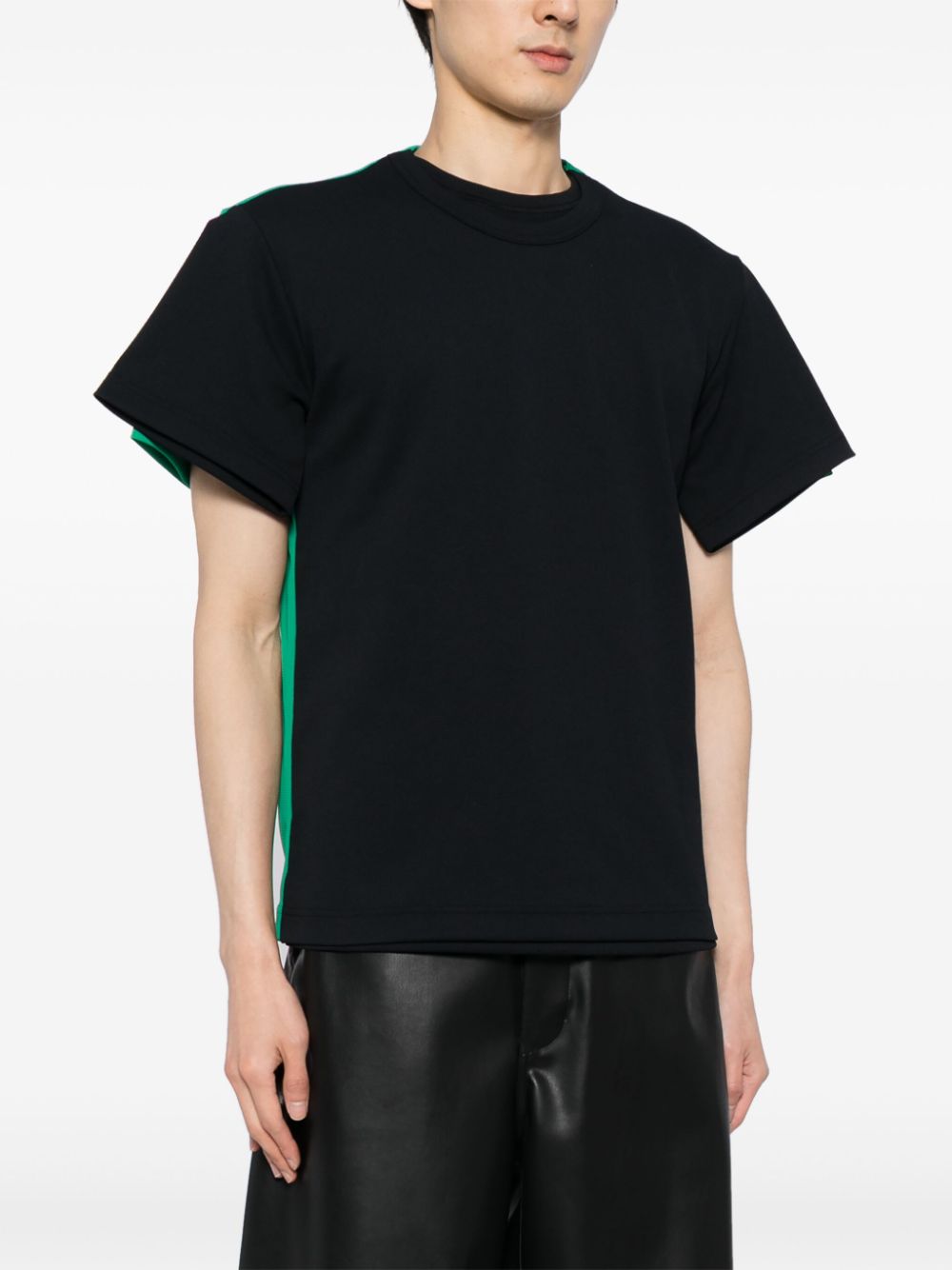 Shop Comme Des Garçons Patchwork Double-effect T-shirt In 黑色