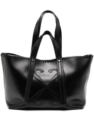 Off-White レザー トートバッグ | ブラック | FARFETCH JP