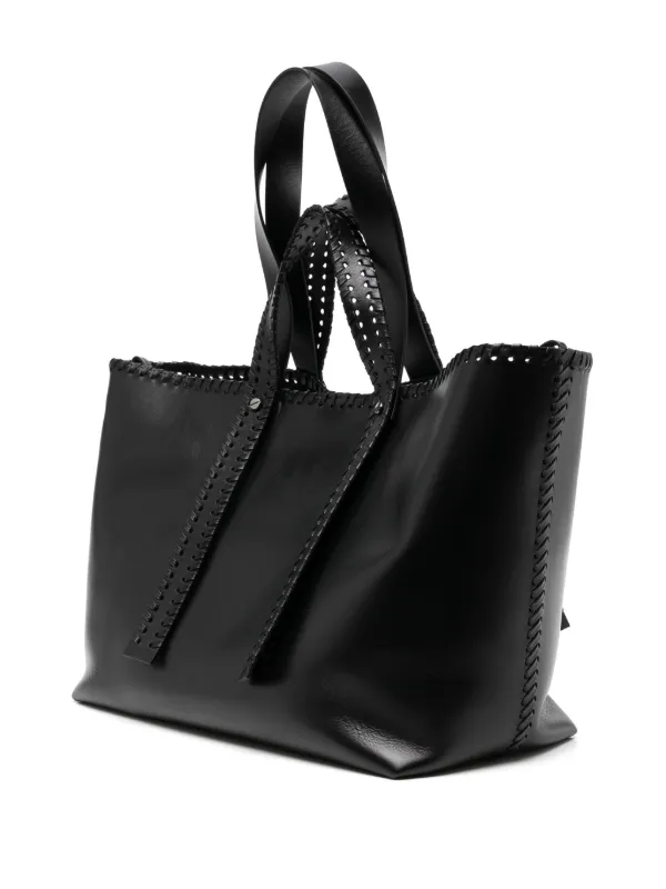 Off White Leather Tote Bag Black FARFETCH UK