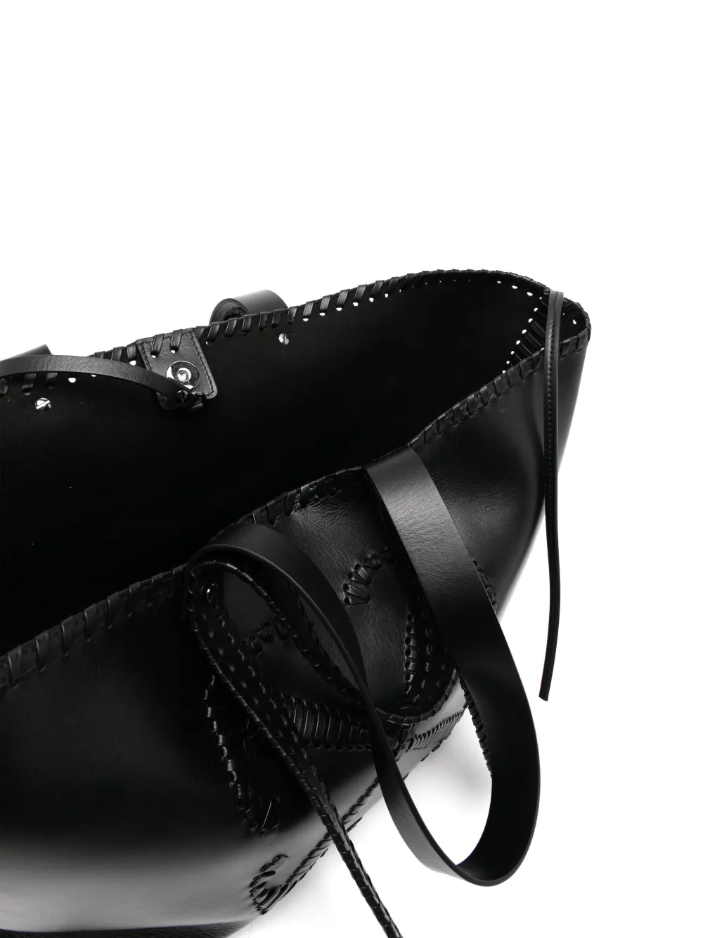 Off-White Leren shopper Zwart