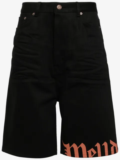 We11done logo-print bermuda shorts