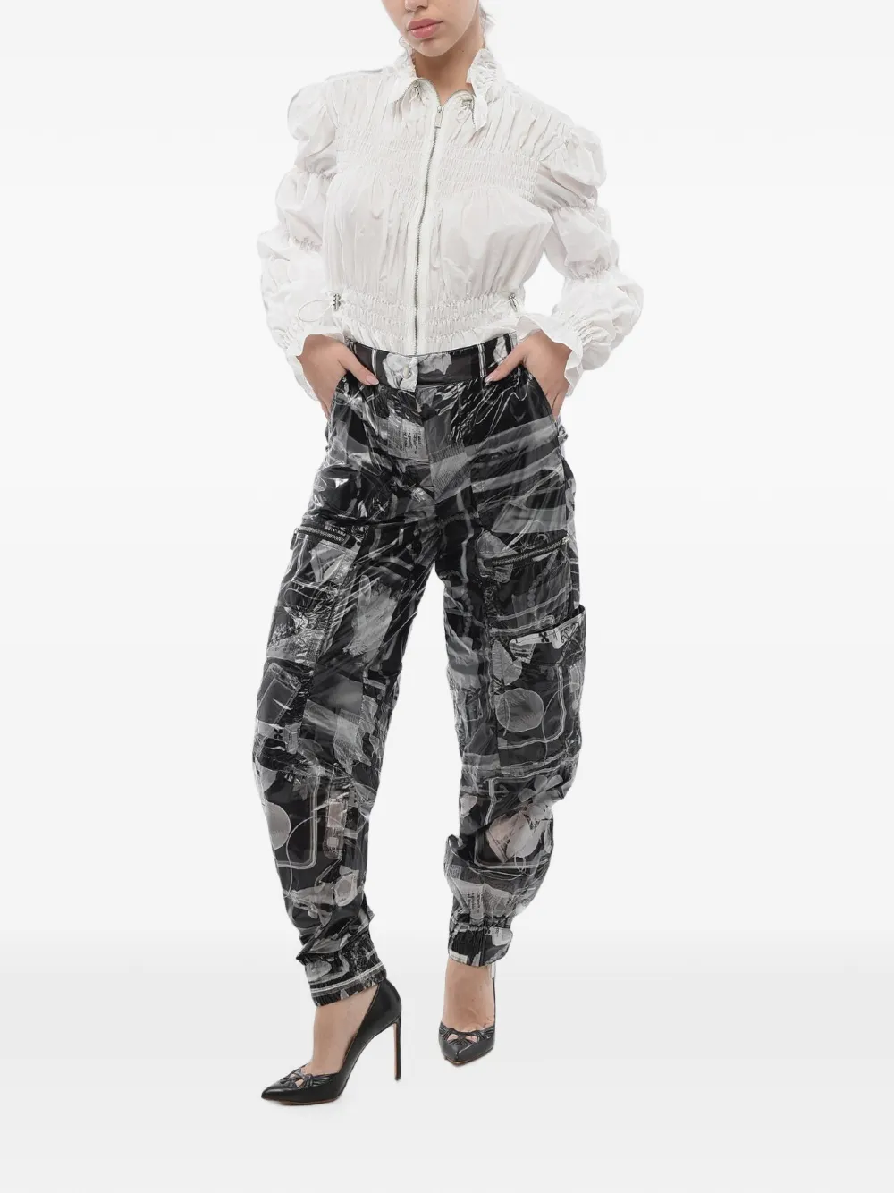 Off-white Graphic-print Cargo Pants In Black
