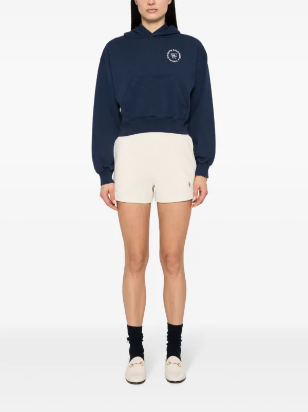 Sporty & Rich 関税込 NYクレスト ベロアショーツ Sporty & Rich 関税込 NYクレスト ベロアショーツ NY Crest