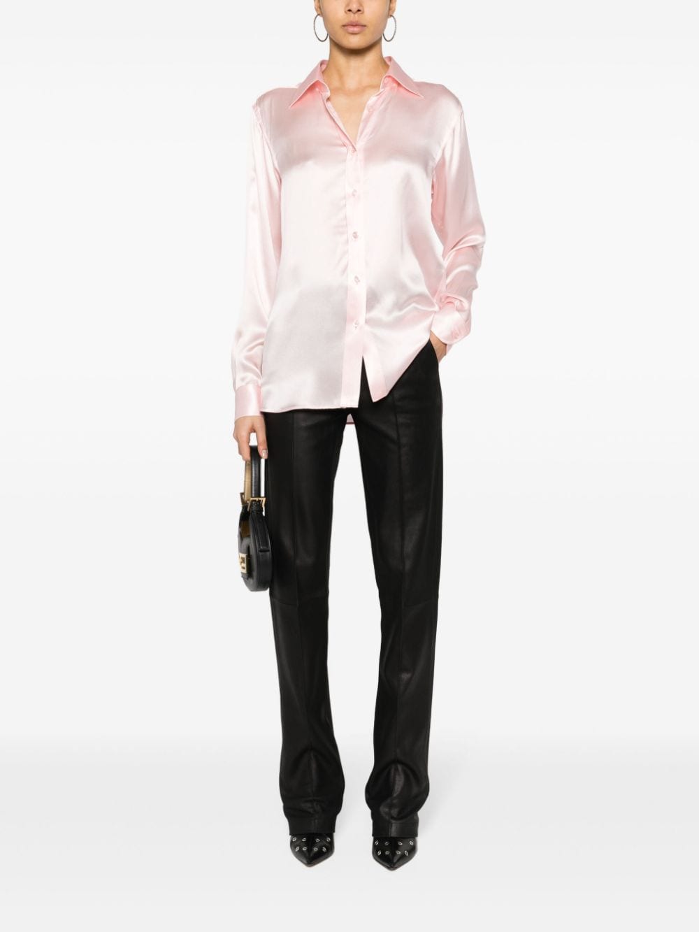 Shop Tom Ford Satin Silk Shirt In Pink