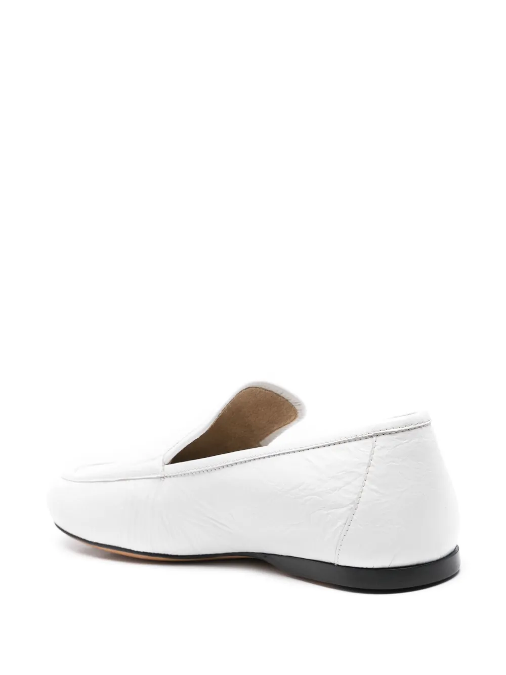 KHAITE Alessia leather loafers White