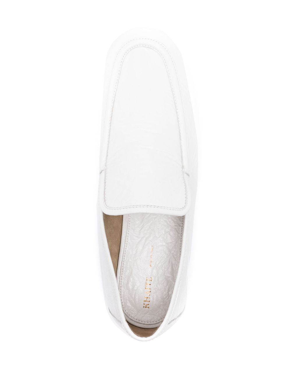 KHAITE Alessia leather loafers White