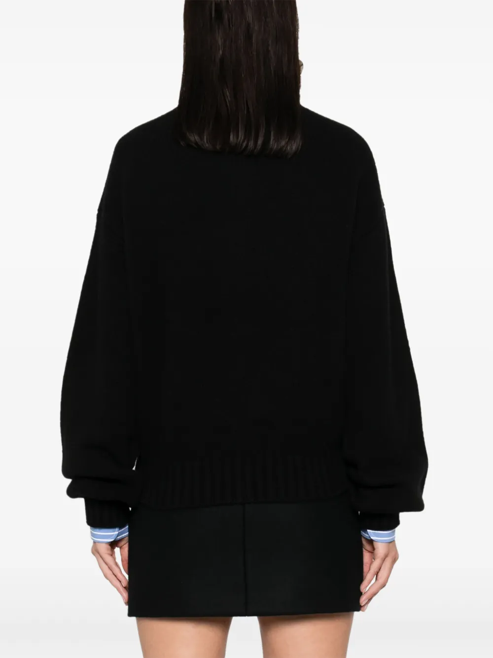 Shop Modes Garments Fine-knit Zip-up Cardigan In Black