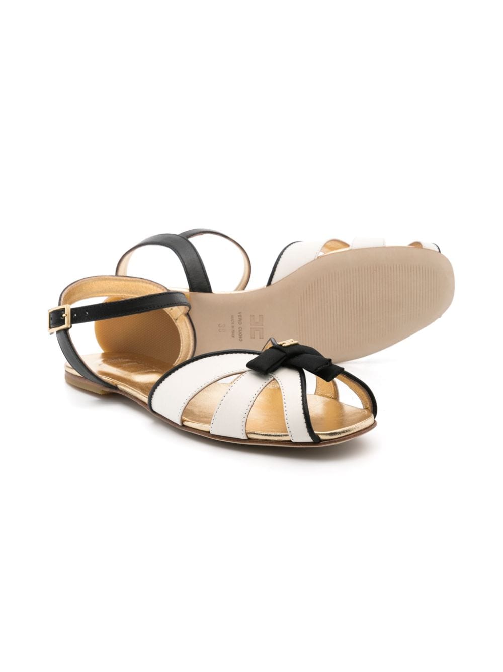 Elisabetta Franchi La Mia Bambina Sandalen met strikdetail - Zwart