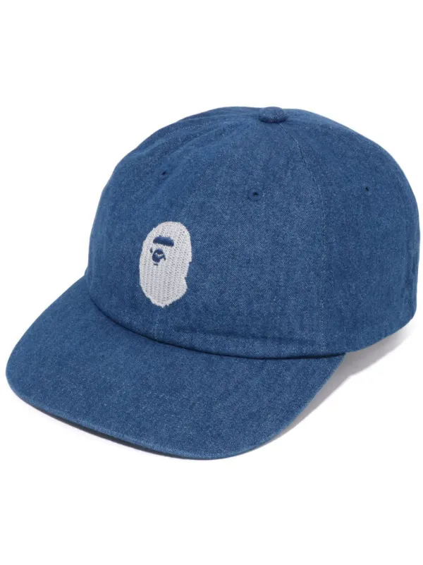 A BATHING APE® logo-charm Denim Cap Set | Blue | FARFETCH BN