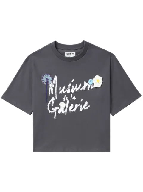 Musium Div. floral-appliqué cotton T-shirt