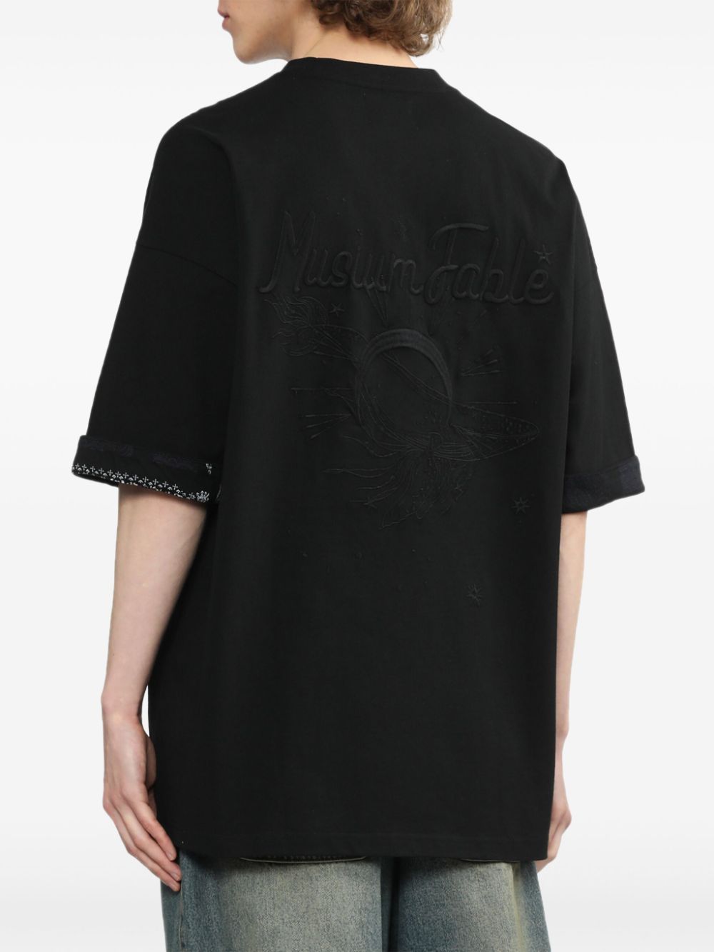 Shop Musium Div. Embroidery-detail Bandana-pocket T-shirt In Black