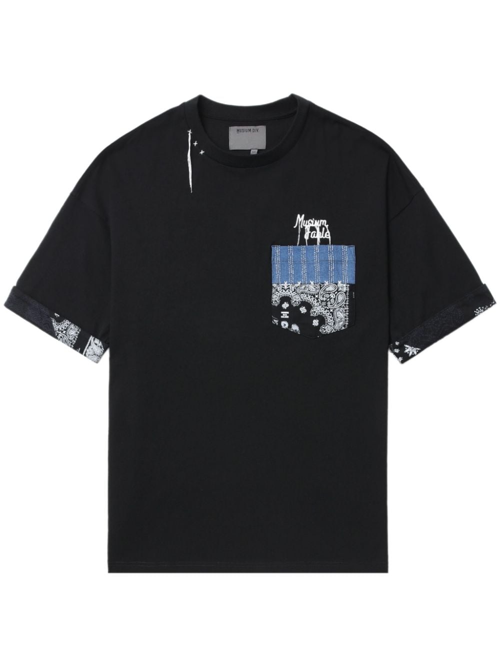 Musium Div. Embroidery-detail Bandana-pocket T-shirt In Black