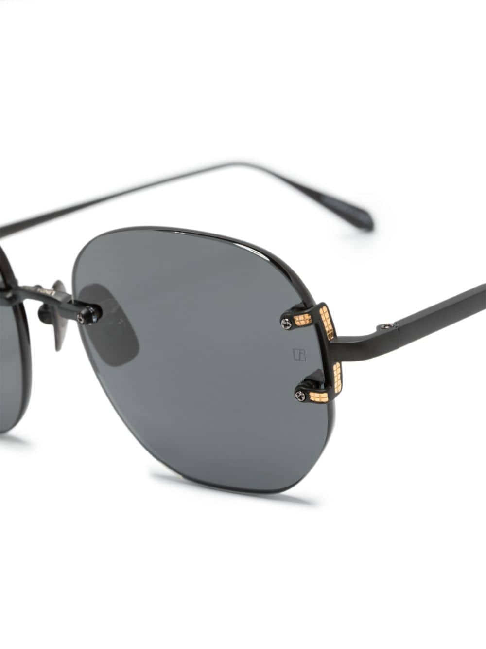 Shop Linda Farrow Sandor Geometric-frame Sunglasses In Black