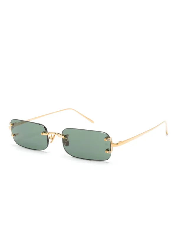 Linda Farrow Taylor rectangle-frame Sunglasses | Gold