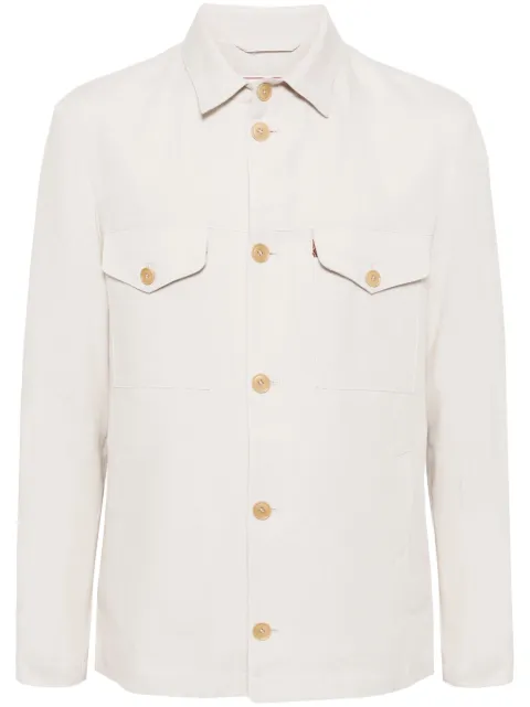 Luciano Barbera button-up linen shirt jacket