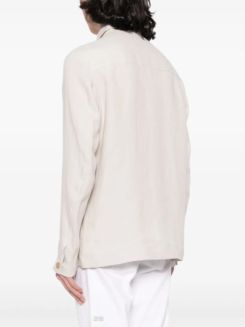 Luciano Barbera Linnen shirtjack Beige