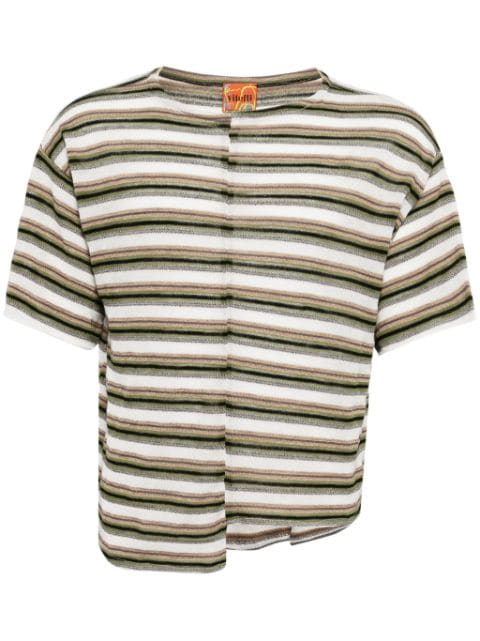 VITELLI patchwork striped T-shirt