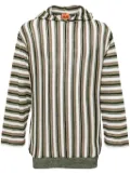 VITELLI striped linen-blend hoodie - Green