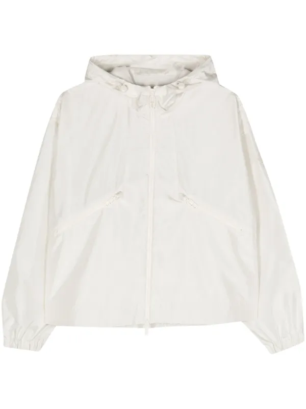 アウターその他 MONCLER Women Outer 25P1A00020597YF 034 WHITE Moncler logo-appliqué Hooded Jacket | Neutrals | FARFETCH
