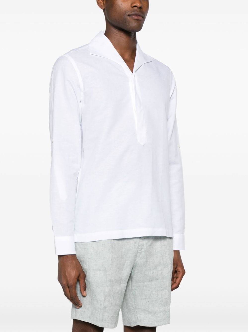 Shop Sease Spread-collar Long-sleeve Shirt In White
