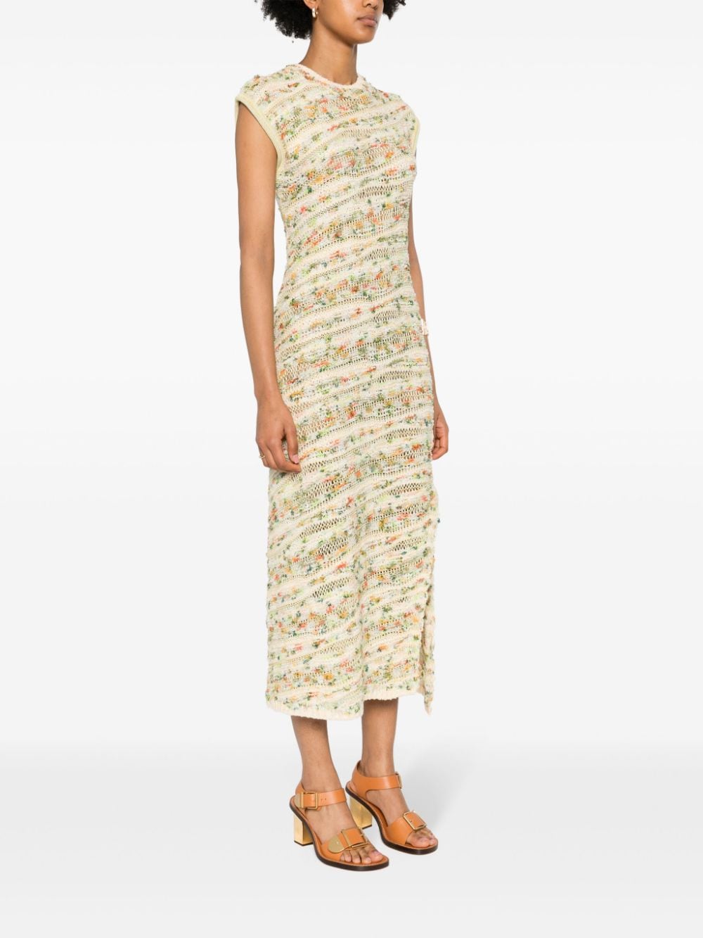 Shop Ulla Johnson Sleeveless Knitted Maxi Dress In 中性色