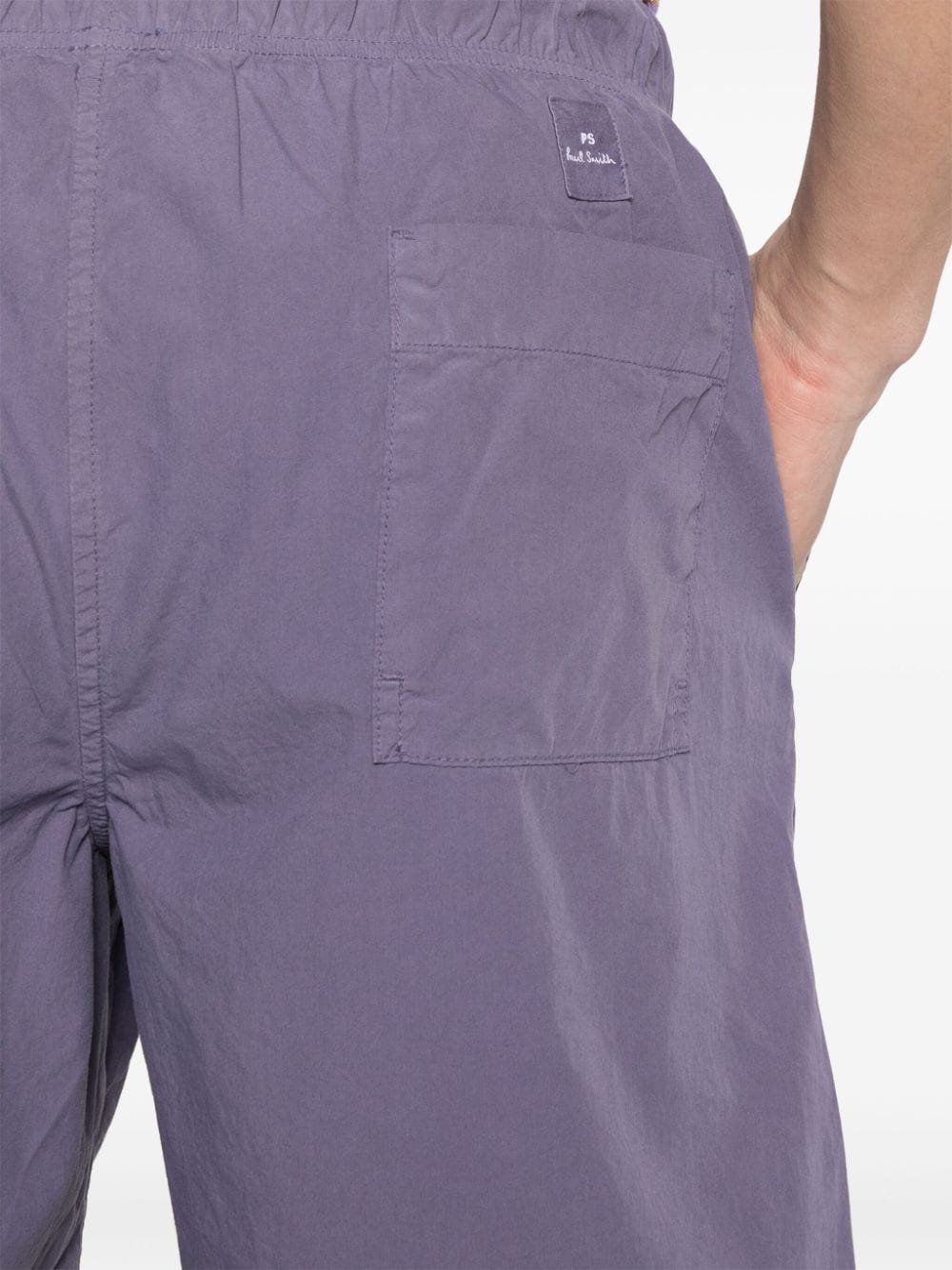 Shop Ps By Paul Smith Logo-appliqué Organic-cotton Shorts In Purple