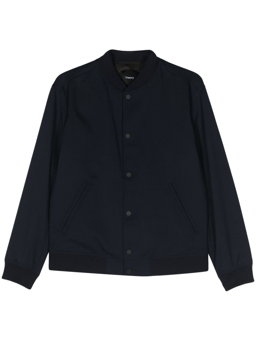 Theory Buttoned Bomber Jacket In Blue