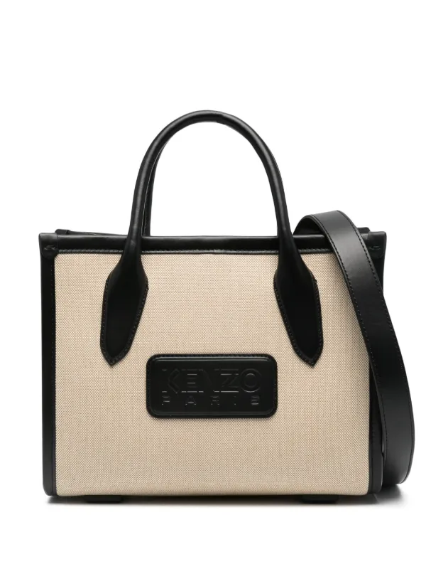 Kenzo logo patch Tote Bag Black FARFETCH RS