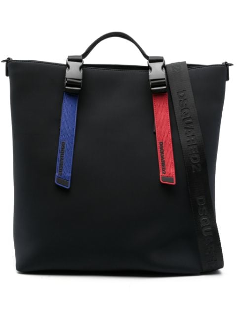 DSQUARED2 rubberised-logo strap tote bag