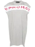 Y/Project logo-print cotton dress - Grey