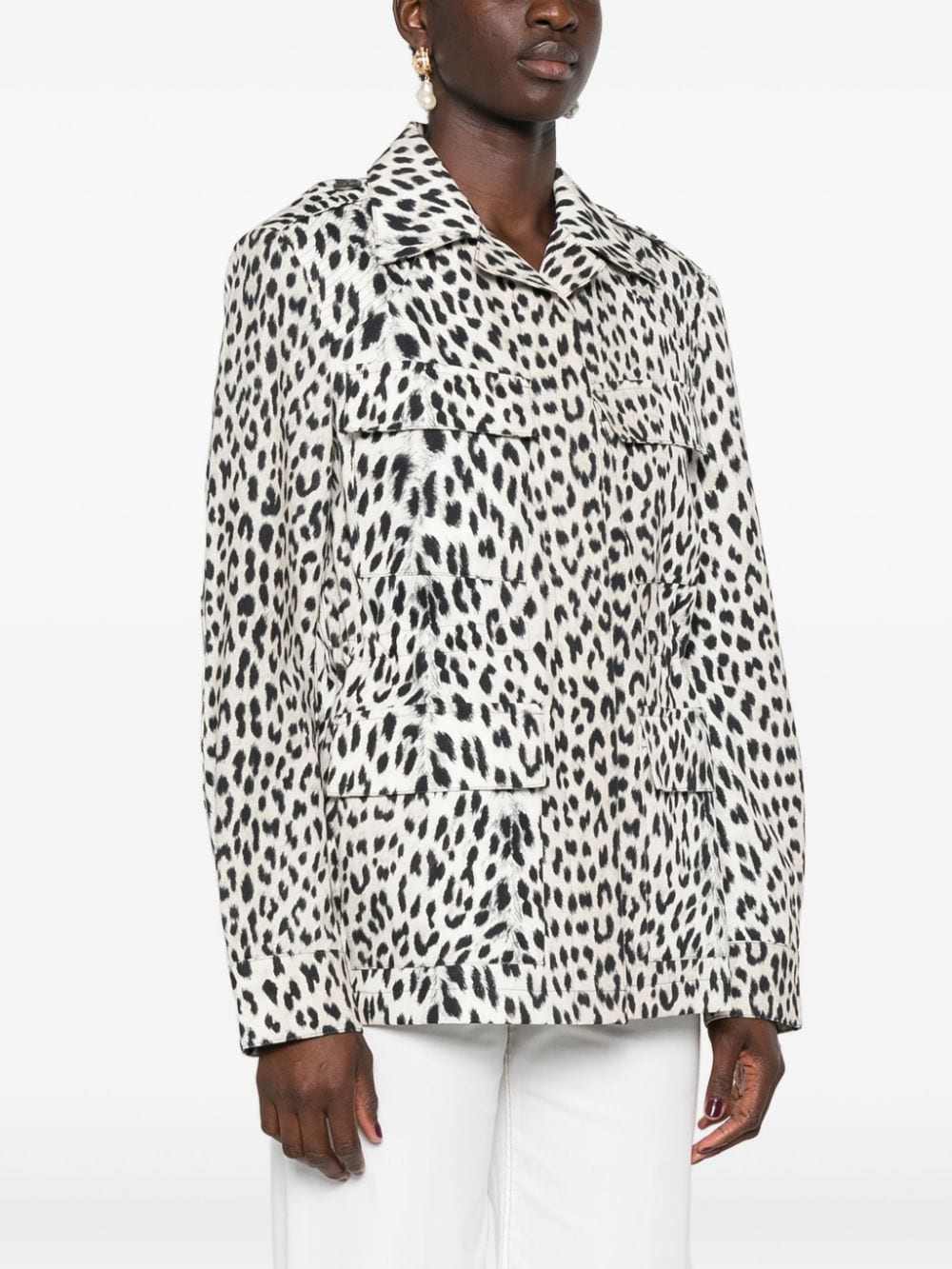 Shop Callas Milano Cairo Leopard-print Jacket In Neutrals