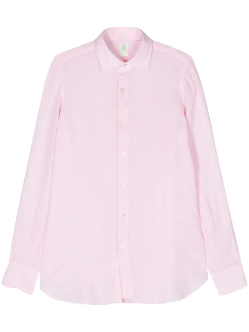 Chemise en lin à col italien - Finamore 1925 Napoli - Modalova