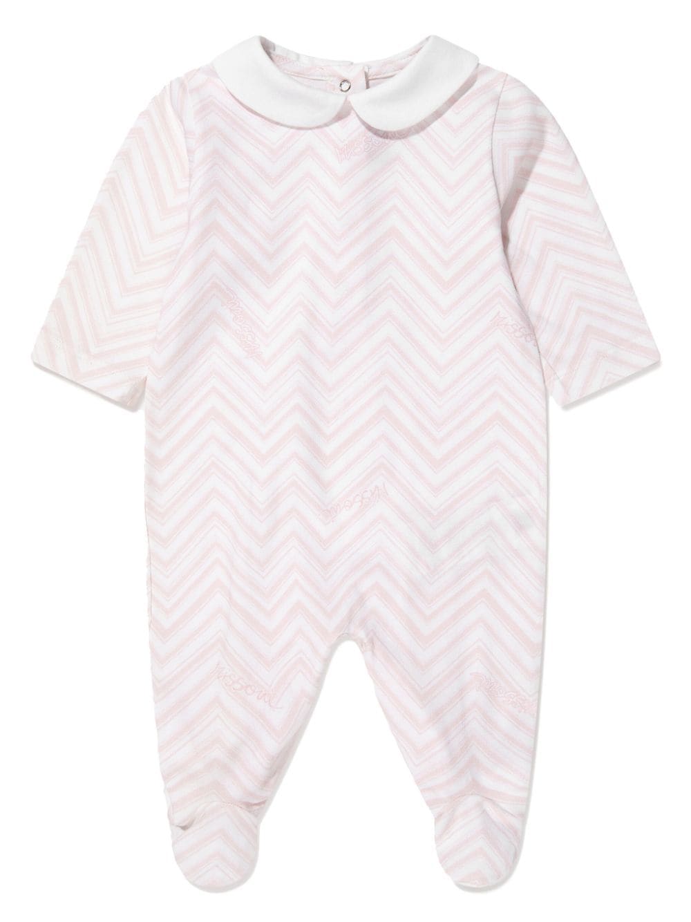 Shop Missoni Zigzag-print Cotton Babygrow Set In Pink